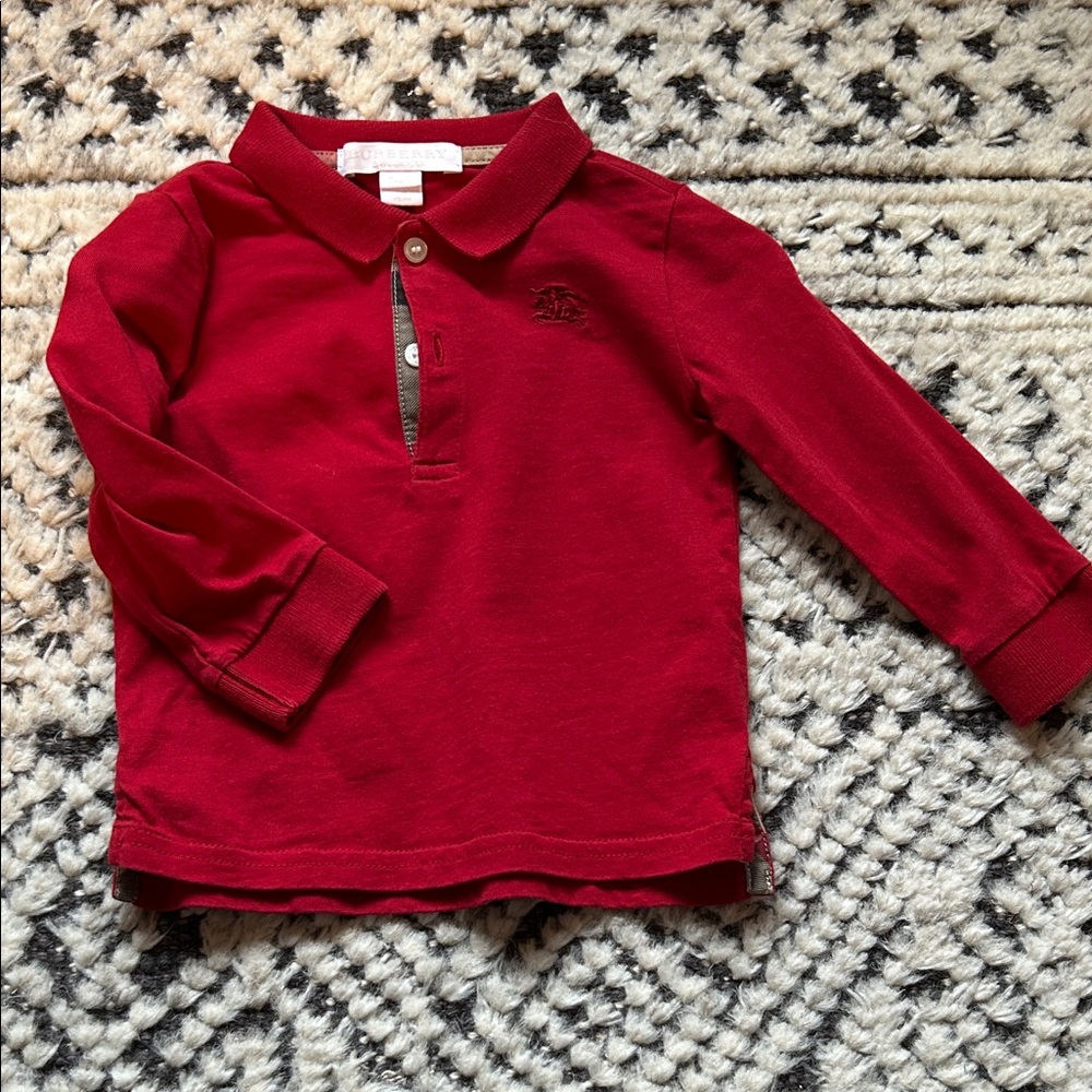 Burberry Kids Red Polo Shirt
